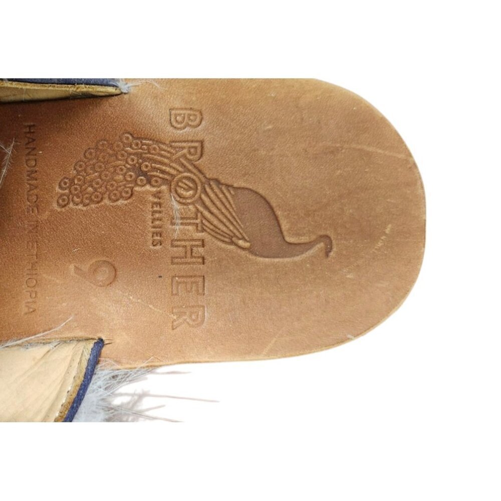 Brother Vellies Marabou Lamu Sandal Lavender Size 9 - Picture 7 of 9